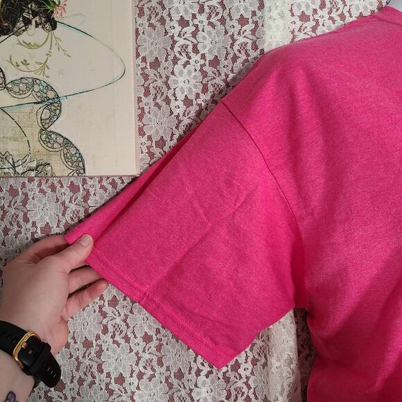 NWT men's Fruit of the loom pink v neck tshirt size xl - Picture 4 of 6